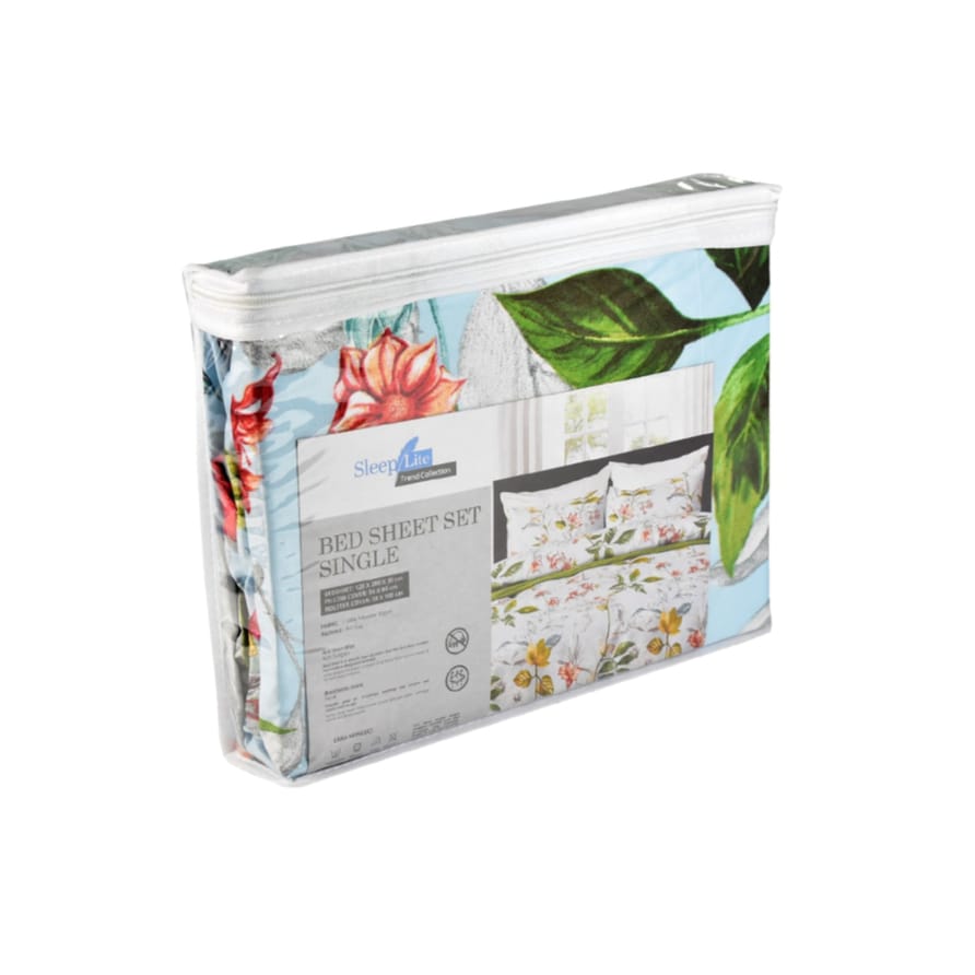 Sleeplite 120x200+30 Cm Seprai Polyester Single Motif Bunga