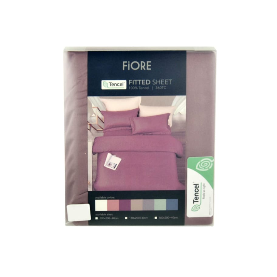 Fiore 180x200+40 Cm Sprei Fitted Tencel - Ungu