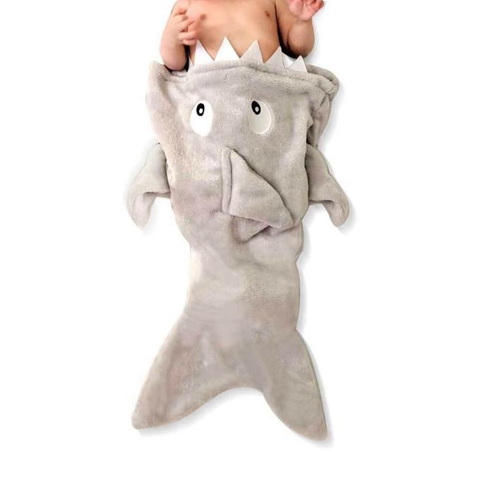 Ataru 40x50 Cm Selimut Bayi Shark - Abu-abu