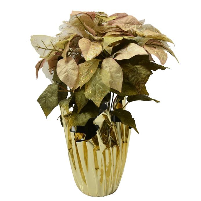 Bunga Artifisial Dengan Pot - Gold