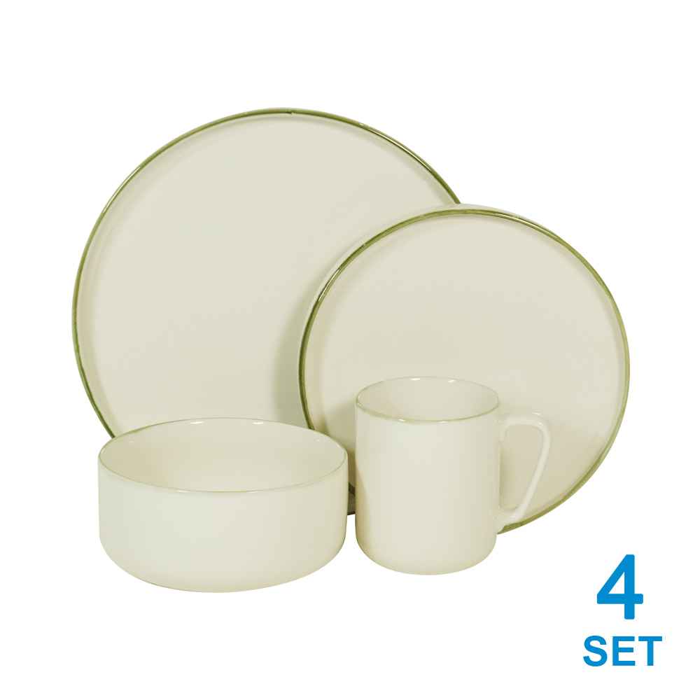 Delicia Set 16 Pcs Jaden Alat Makan - Putih