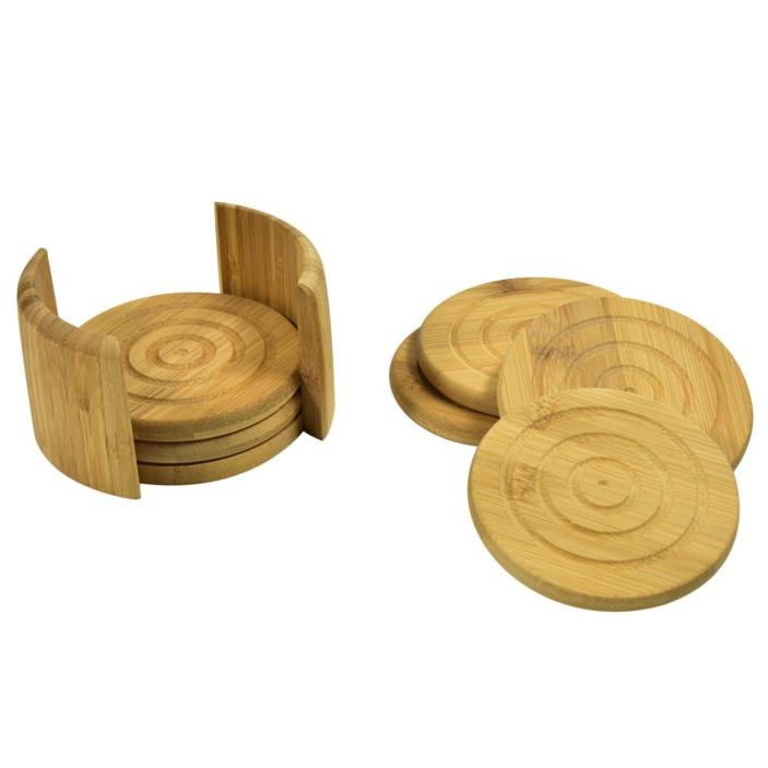 Krischef Set 6 Pcs Tatakan Gelas Bamboo