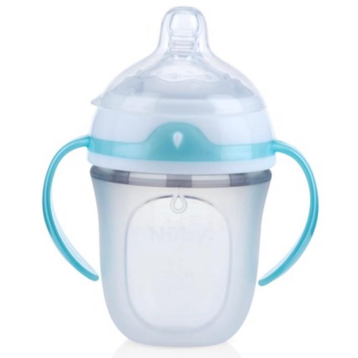 Nuby Bottle Silicon Slow Flow With Handle 150ml kado untuk bayi baru lahir