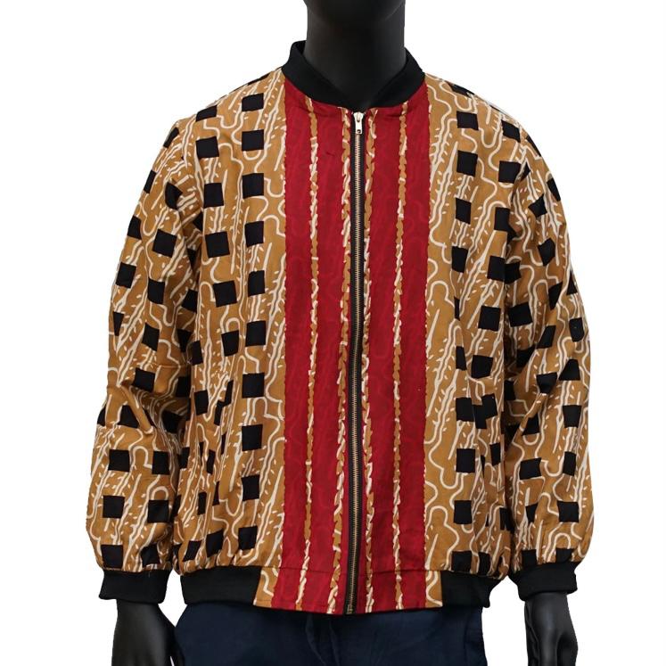 Pendopo Jaket Bomber Batik Cap Parang Kotak