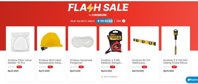belanja peralatan rumah tangga flash sale