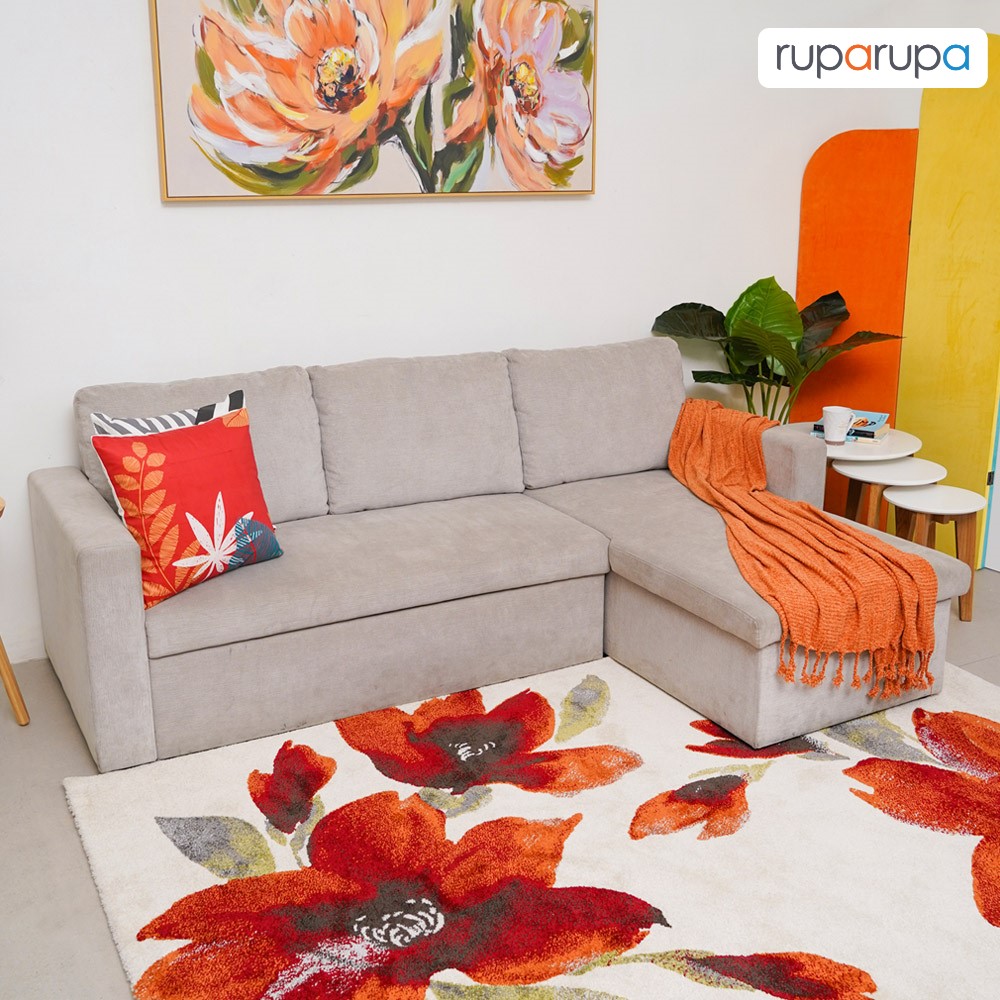 sofa abu-abu untuk cat warna coral