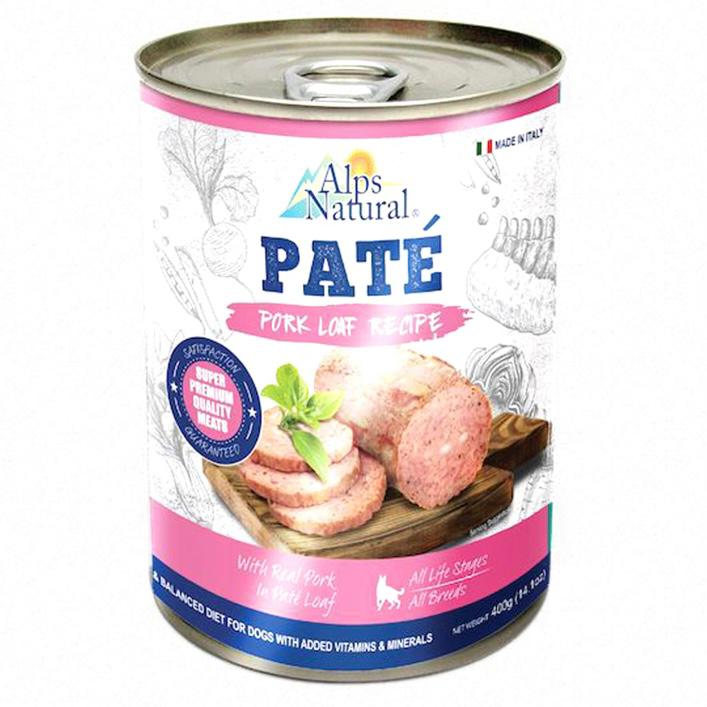 Alps Natural 400 Gr Makanan Anjing Kaleng Pate Pork Loaf Recipe