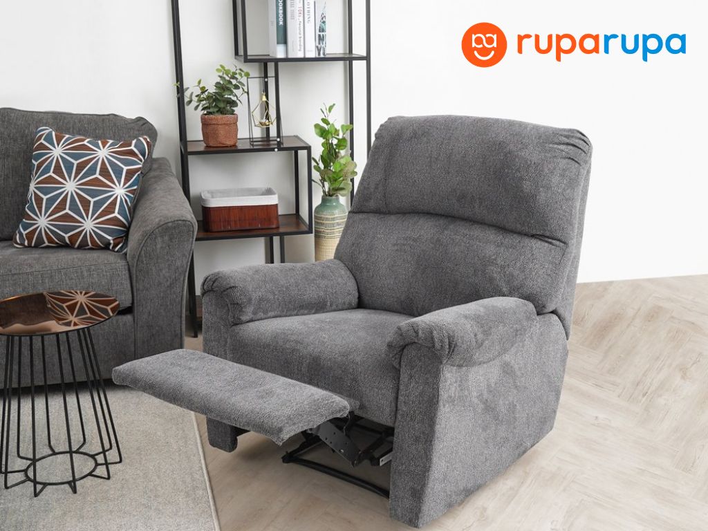 sofa recliner abu-abu