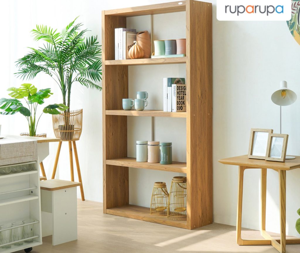 7 model rak kayu minimalis untuk percantik rumah - blog ruparupa