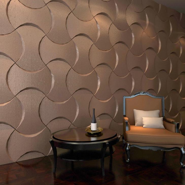 Arthome Wallpaper 3d Soft Leather Coco Channel - Bronze
