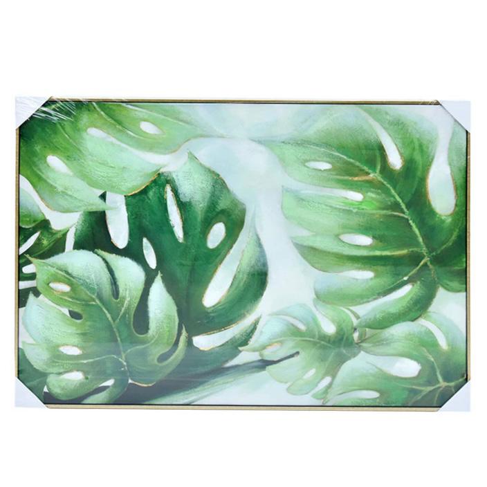 Hiasan Dinding 70x100x3.5 Cm Canvas Art Monstera Leaf