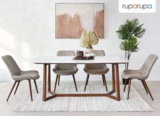 Honest Hollie Set Meja Makan 4 Kursi - Putih