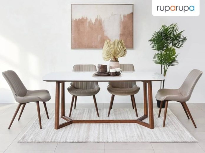 Honest Hollie Set Meja Makan 4 Kursi - Putih