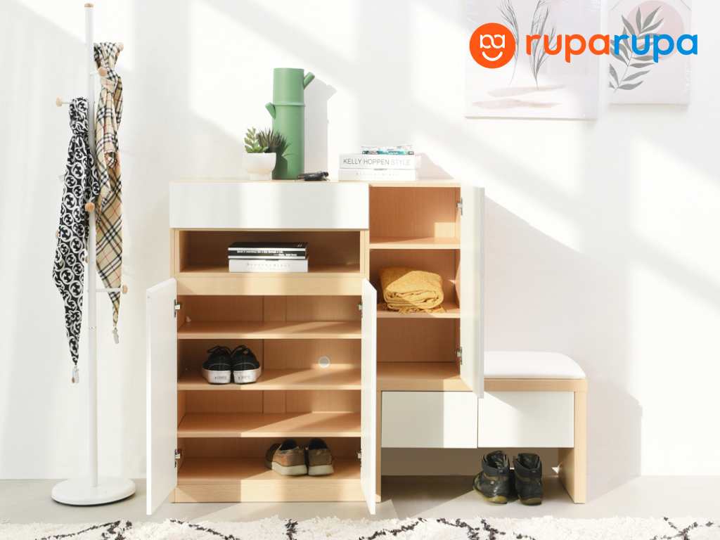 rekomendasi rak sepatu kayu