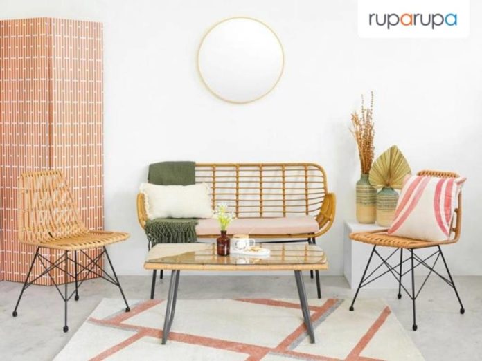 Marta Bangku Bench Rotan - Natural