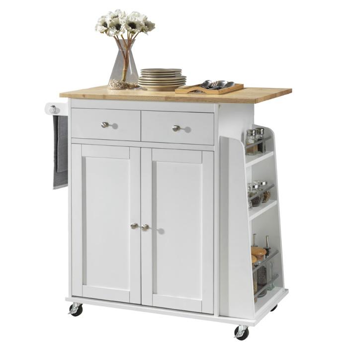 Rocky Troli Dapur - Putih model rak kayu