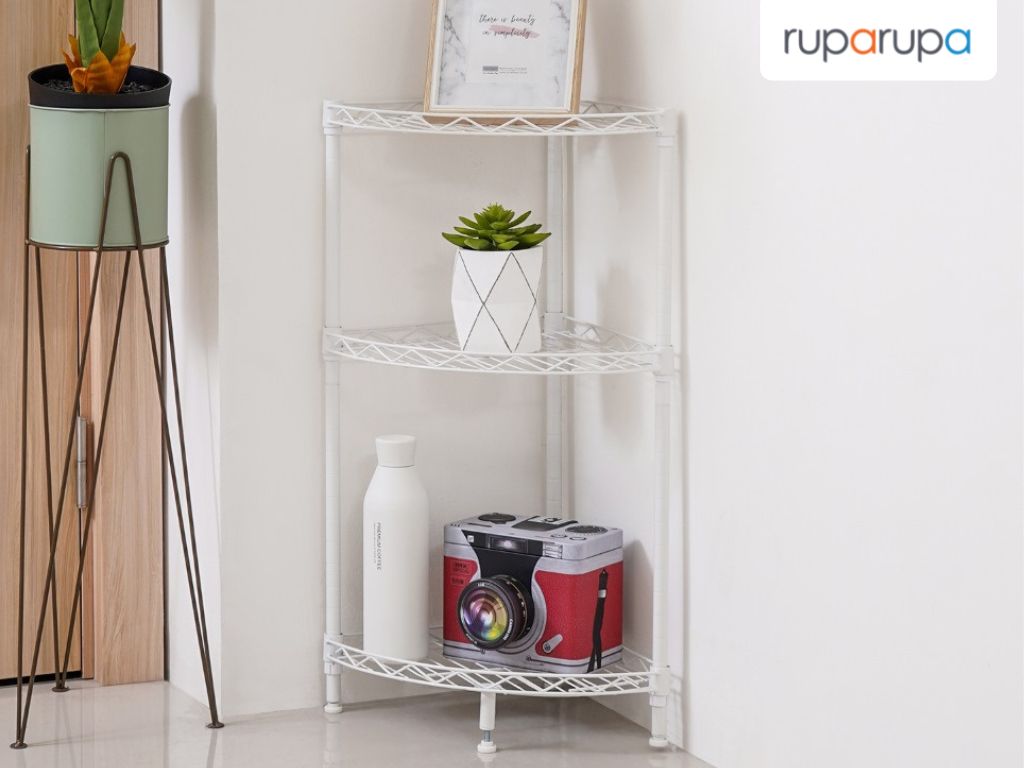 Krisbow Rak Sudut 3 Tingkat - Putih