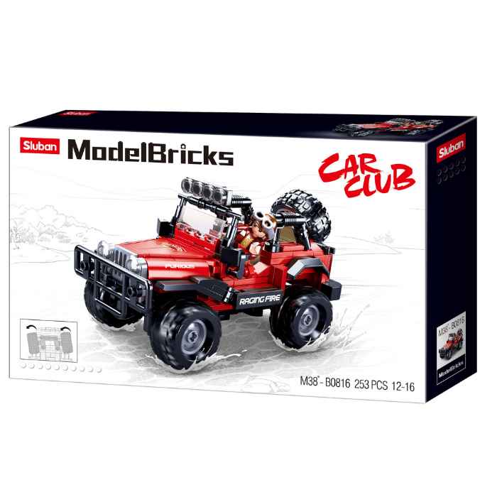 Sluban Model Bricks Offroad Jeep Red (253)