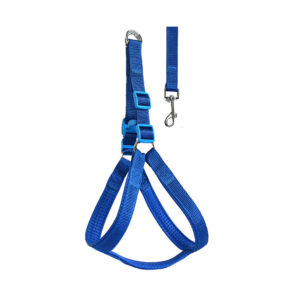 Harness Anjing Dan Tali Anjing Thick Plain 25mm - Biru