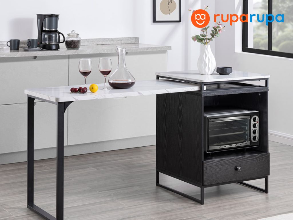 interior dapur earth tone