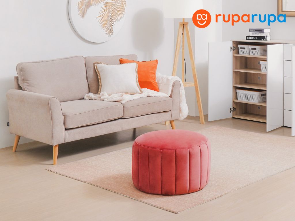 ruang keluarga serba cokelat