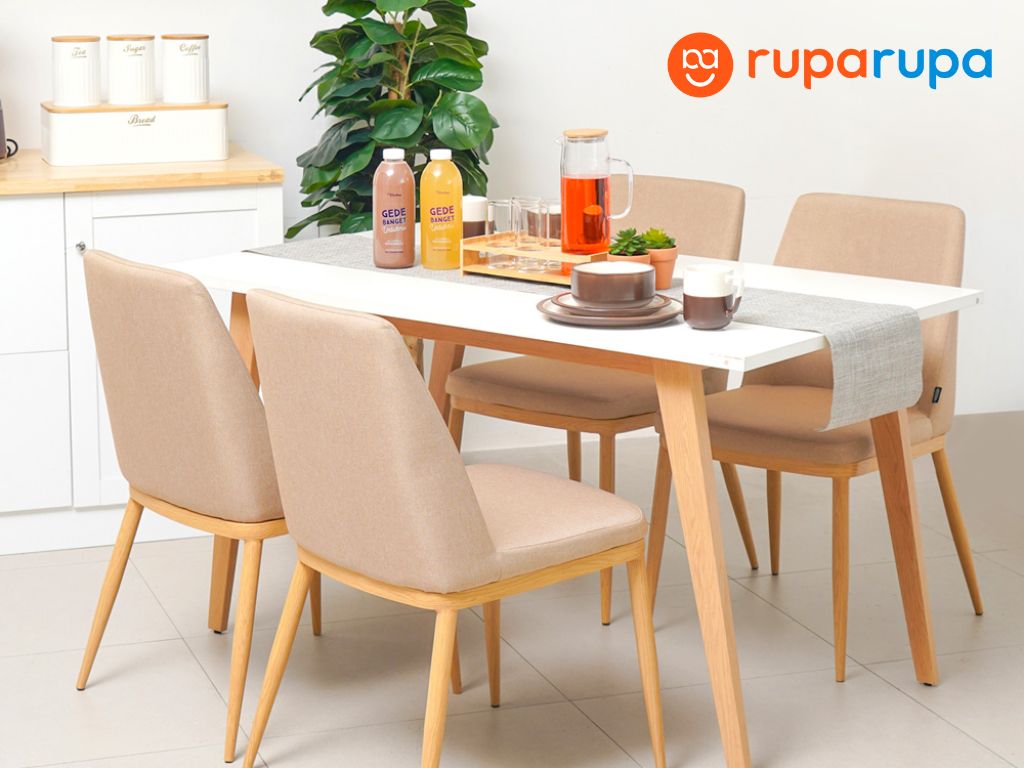 ruang makan earth tone