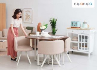 model meja makan minimalis Dutton Set Meja Makan 4 Kursi - cokelat