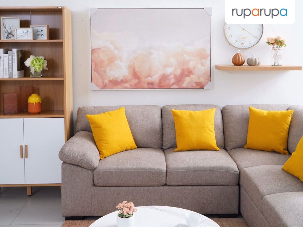 Hiasan Dinding 122.5x82.5x4.5 Cm Kanvas Art Clouds N1 - Orange