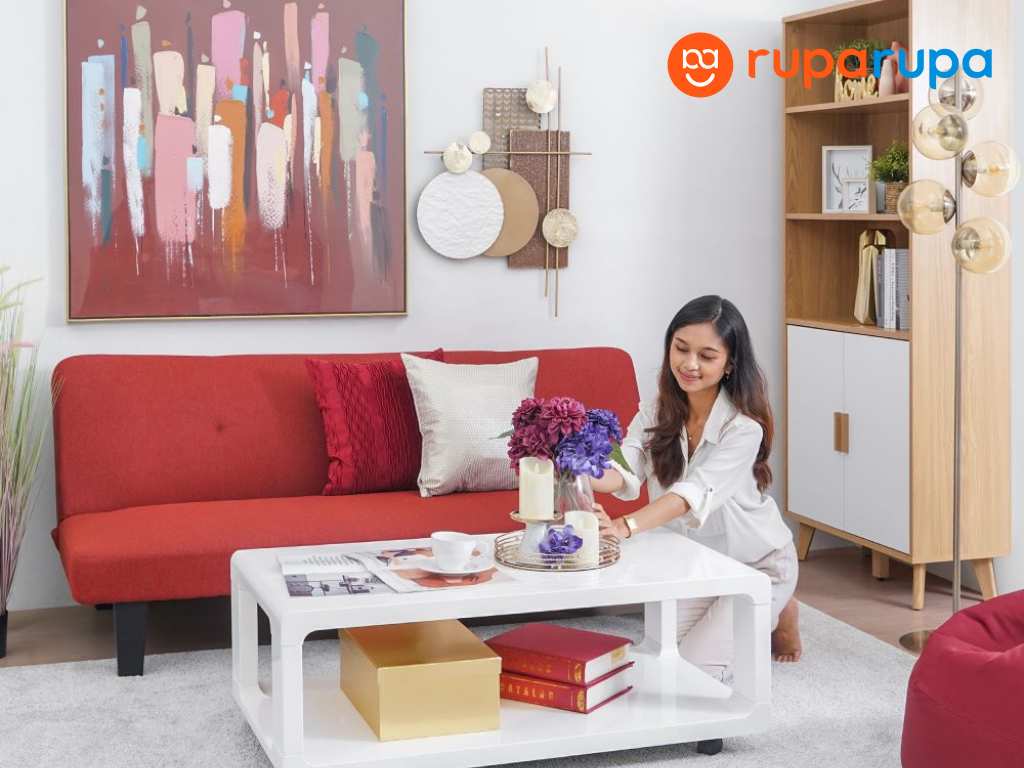 ruang santai warna merah