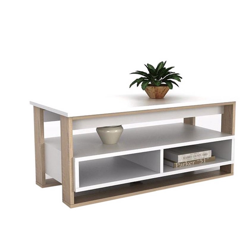 Selma Glasgow Meja Tamu - Putih Furnitur untuk apartemen studio