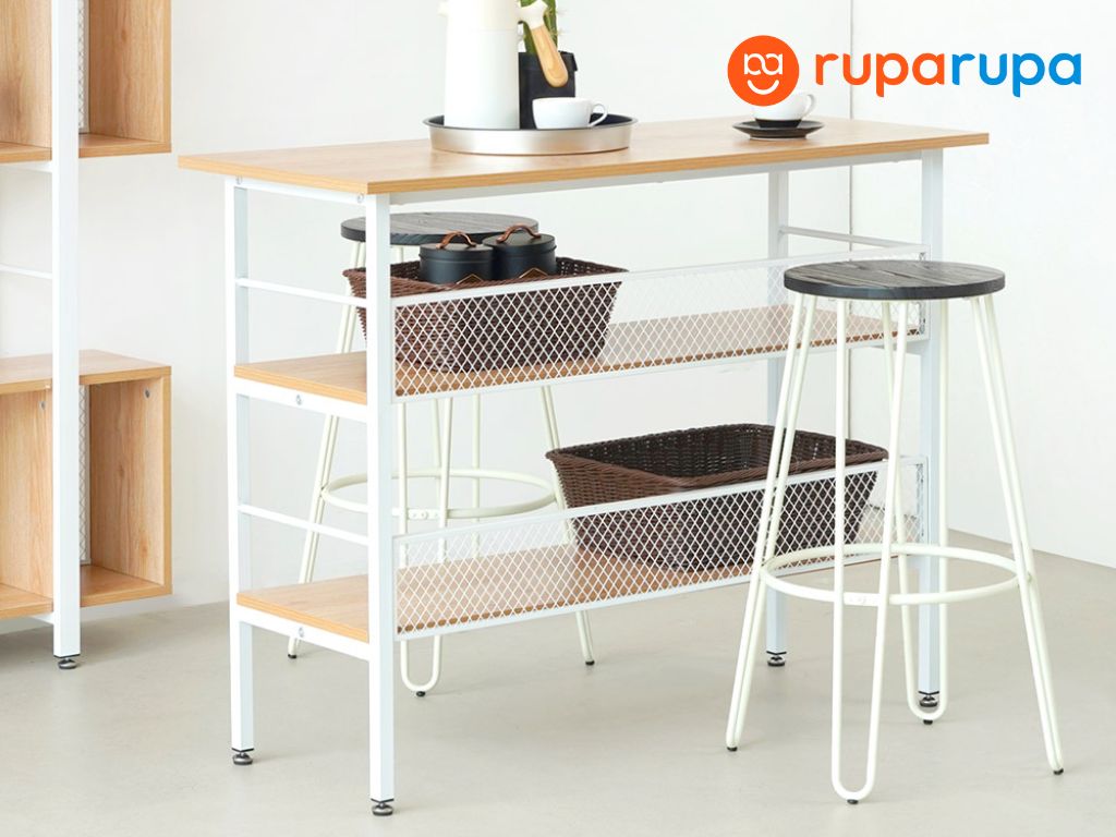 ukuran bangku bar putih