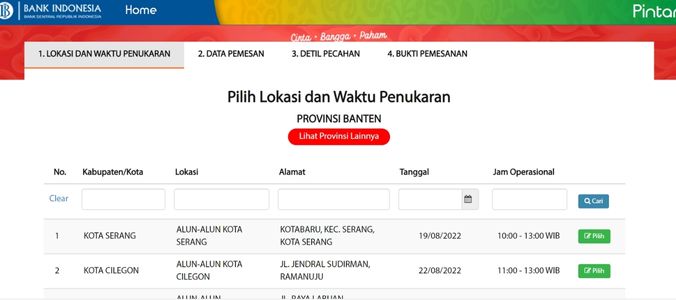 lokasi dan waktu penukaran uang baru