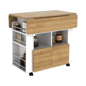 meja dapur dengan rak