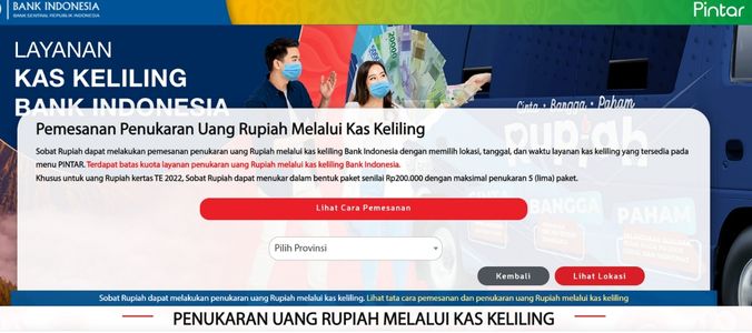 penukaran uang rupiah melalui kas keliling