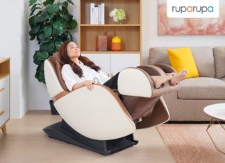 Kenji Kursi Pijat - Cokelat/putih