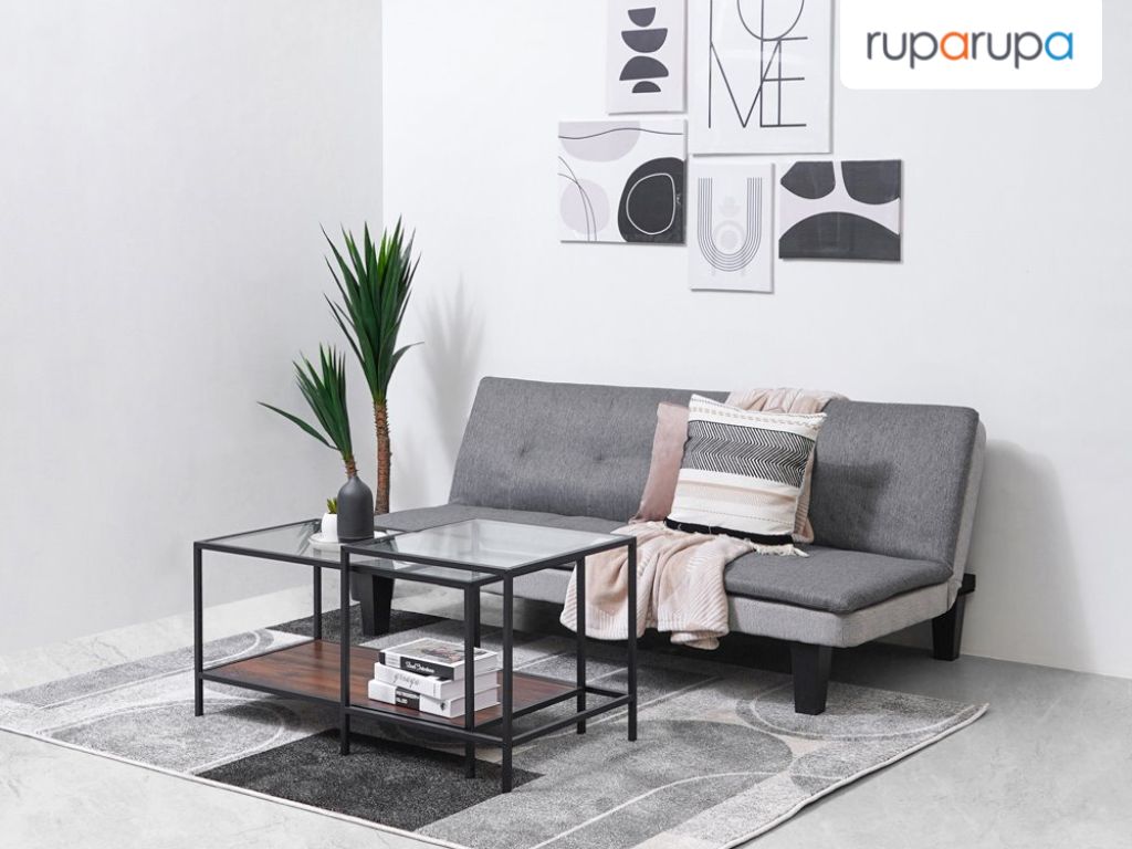 sofa bed dibawah 1 juta abu-abu