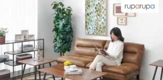 ruang tamu serba cokelat