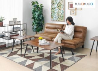 ruang tamu serba cokelat