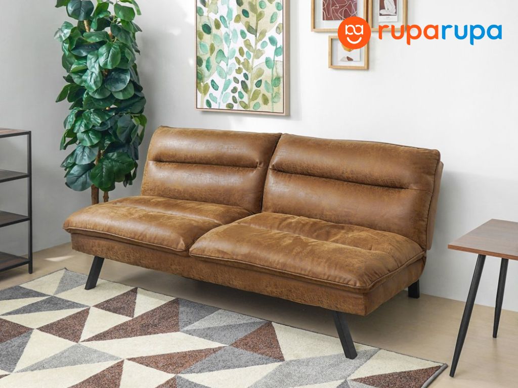 sofa tidur suede