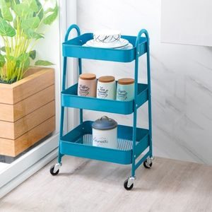 troli dapur warna biru