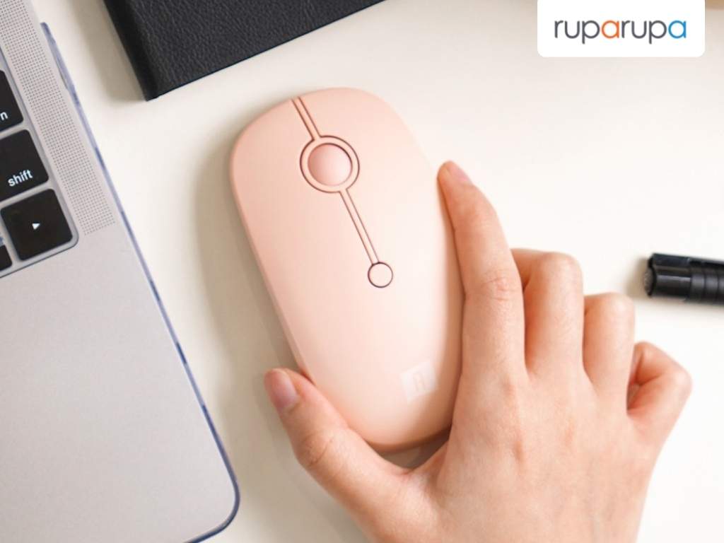 memilih mouse Ataru Mouse Wireless - Pink Muda