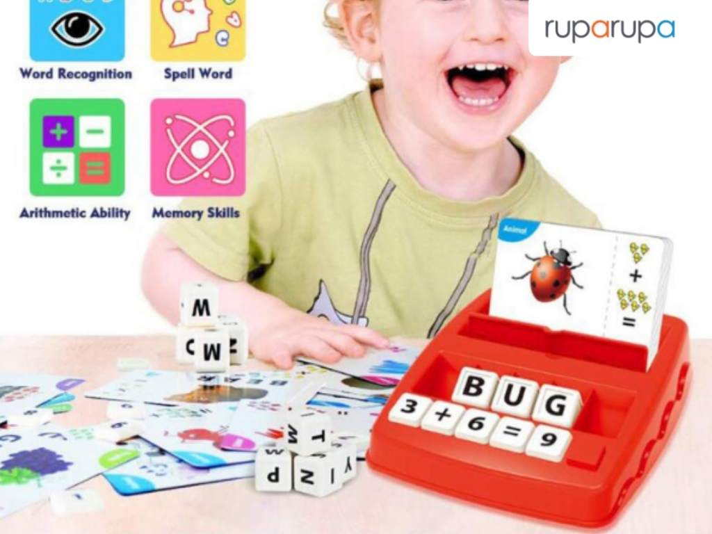 mainan huruf dan angka Kidd-educational Game 2 In 1 Red