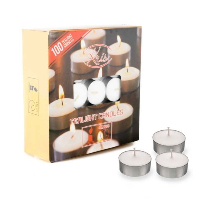 Kris Set 100 Pcs Lilin Tealight Bundar - Putih