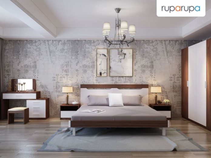 Onyx V Set Tempat Tidur King - Putih Walnut