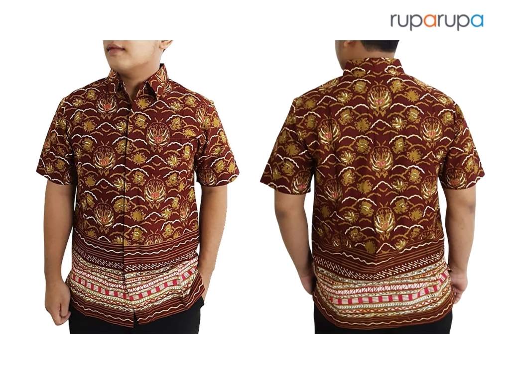 Pendopo Kemeja Batik Motif Paksi Lengan Pendek Slim Fit