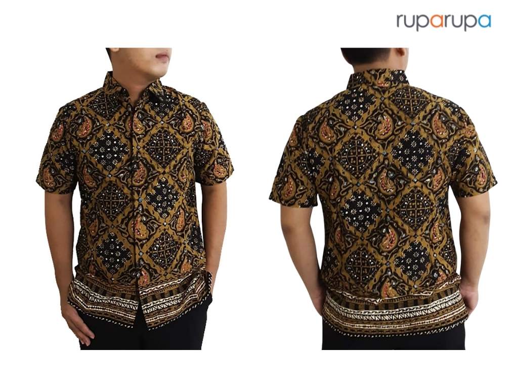 Pendopo Kemeja Batik Motif Temurun Lengan Pendek Slim Fit