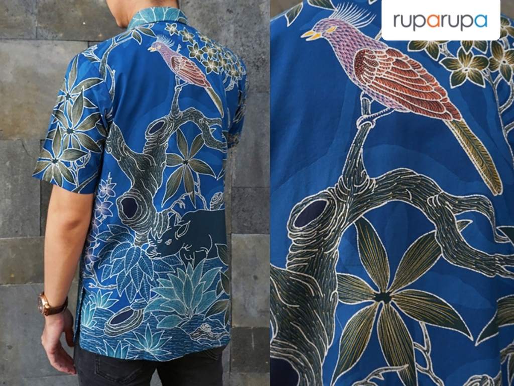 rekomendasi batik pria Pendopo Ukuran M Kemeja Batik Pria Motif Biw Kusa