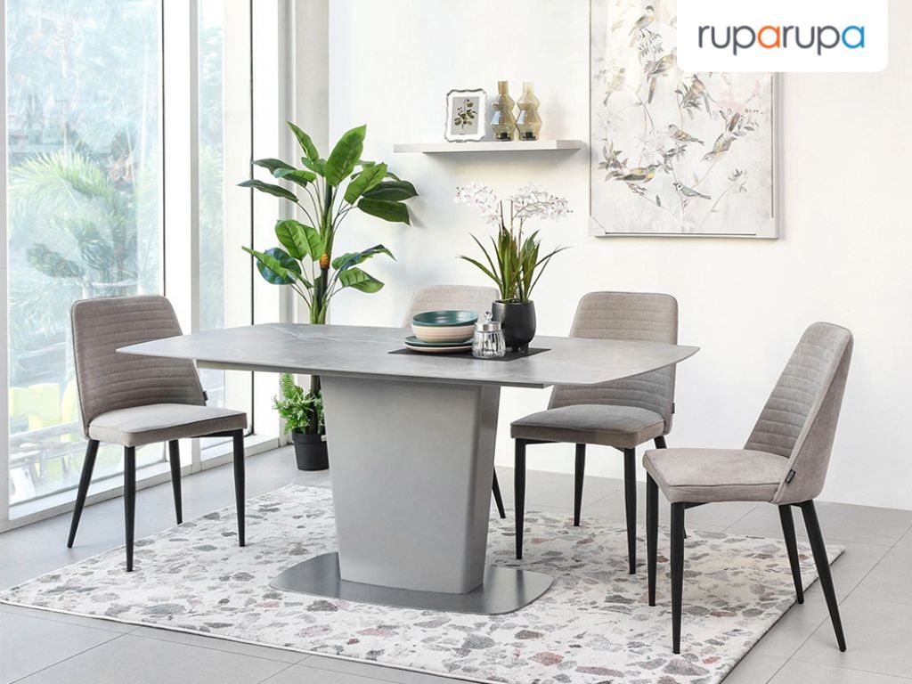 desain ruang makan abu-abu