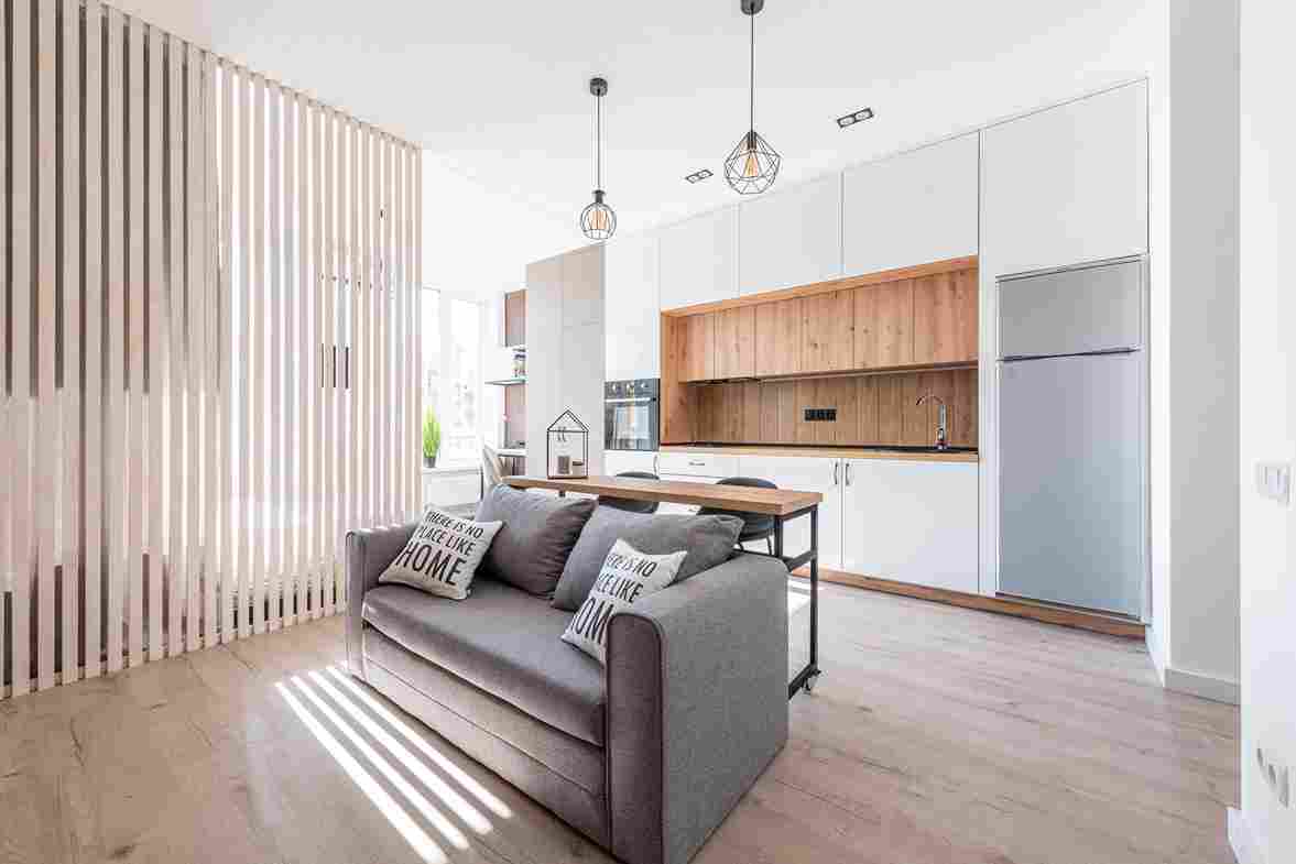 desain ruang keluarga minimalis dengan dapur scandinavian
