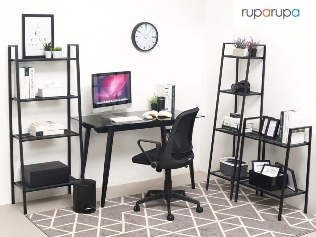 London Meja Kantor - Hitam